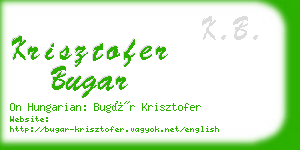 krisztofer bugar business card